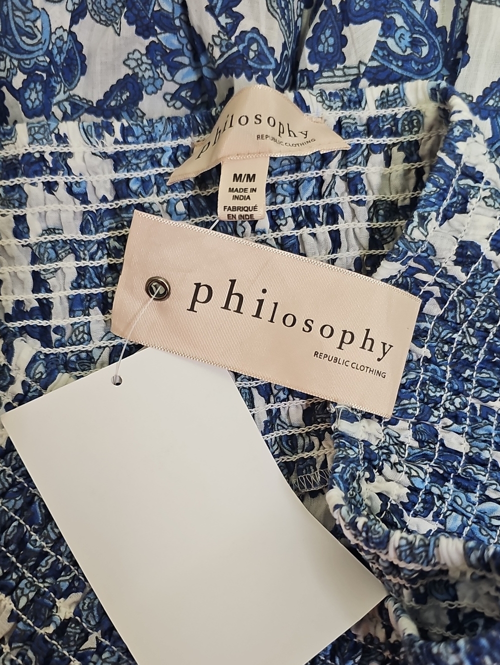 PHILOSOPHY REPUBLIC BLUE PAISLEY MAXI SKIRT BFPM-09-059 - Picture 3 of 4
